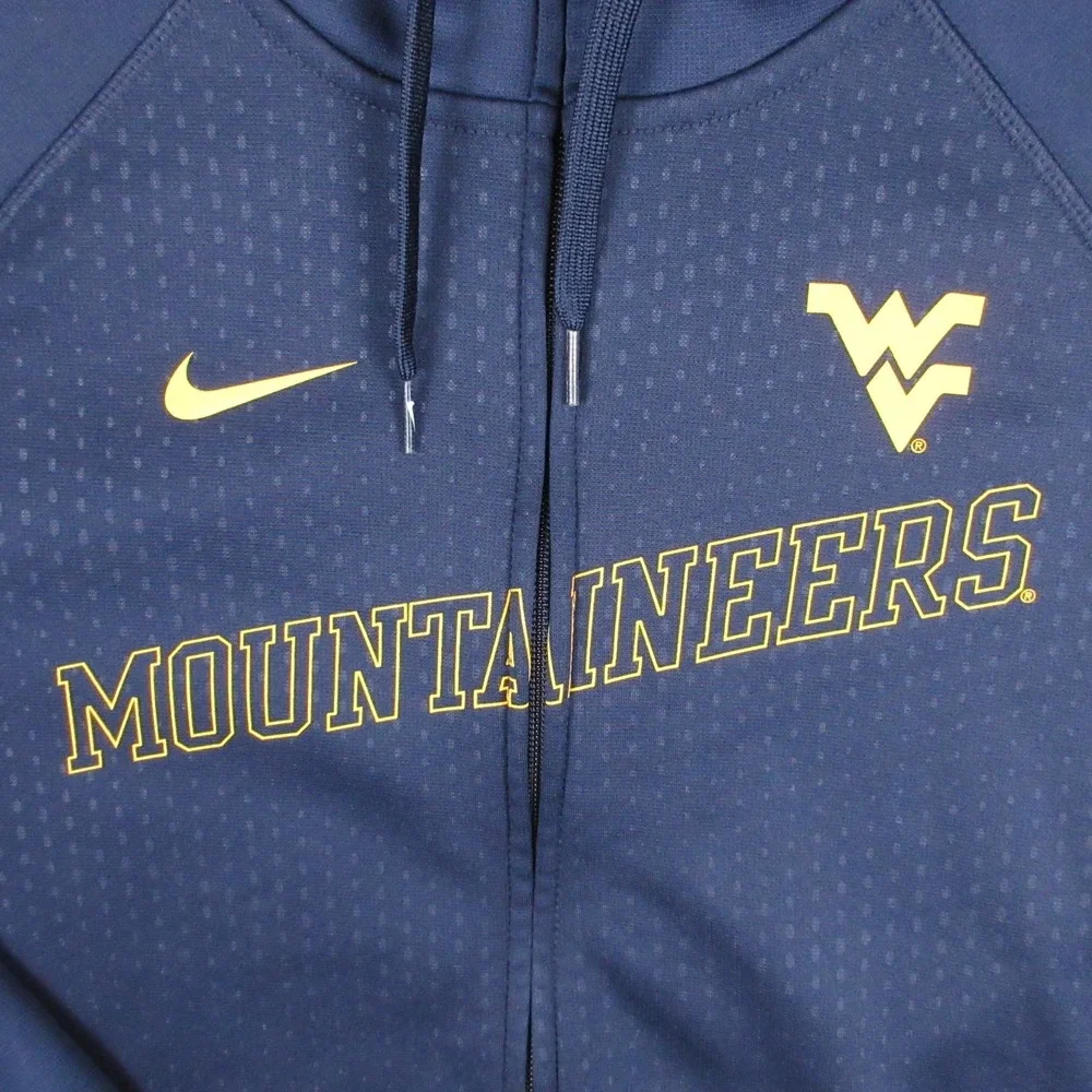 West Virginia Mountaineers Sweater Womens Large Blue Full Zip Hoodie Sweatshirt